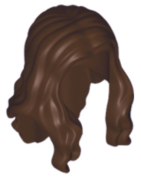 LEGO Hair mid-length wavy dark brown (33461) T08