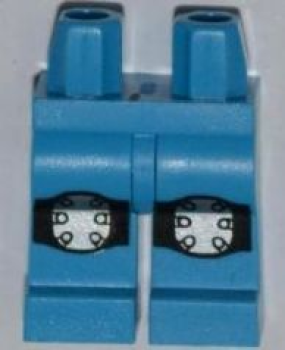 LEGO Minifig Beine mit rundem silbernem Knieschoner S16