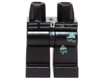 LEGO Legs black with belt and Torn Sections S15