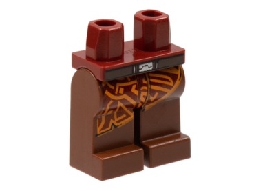 LEGO Legs red/brown with belt S14