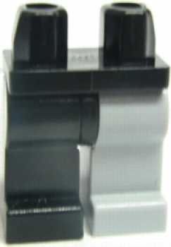 LEGO Legs black with one right light bluish gray leg S15
