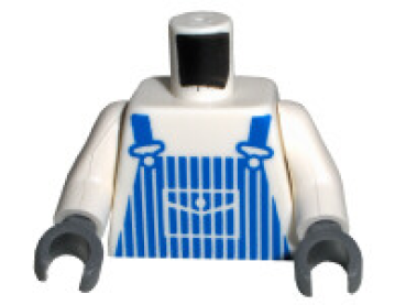 LEGO Minifig Torso white with blue overall (1591) Q07