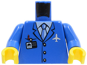 LEGO Minifig Torso Flugzeug Crew blau (782) P09