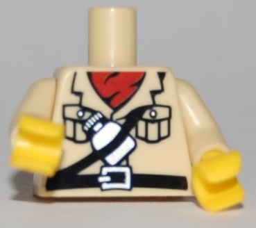 LEGO Minifig Torso "Explorer" roter Schal beige (890) P10
