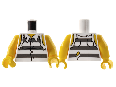 Preview: LEGO Minifig Torso weiss gestreift "Sträfling"  (511) P07