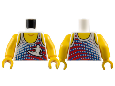 LEGO Minifig Torso Tank Top Surfer (2353) R05