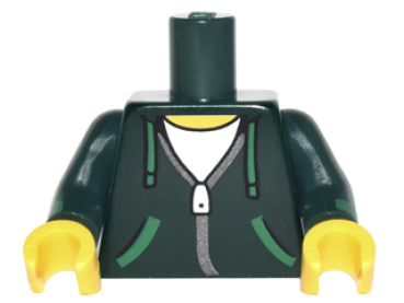 LEGO Minifig Torso dunkelgrün Hoodie Lloyd Garmadon (1768) Q09