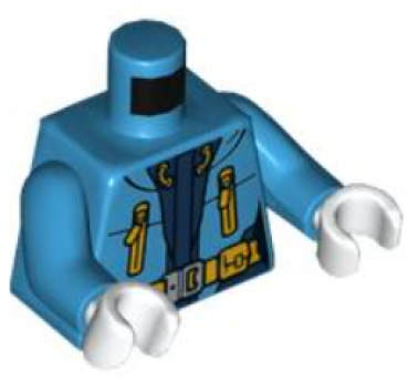 LEGO Minifig Torso dunkel azur "ARCTIS"  (1354) Q05