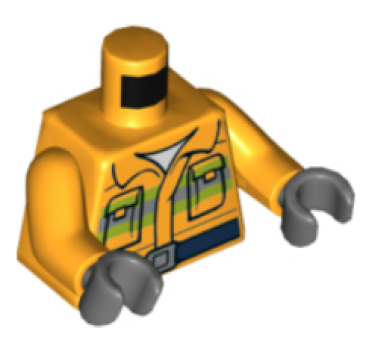 LEGO Minifig Torso reflekt. Streifen zart orange (3384) R06