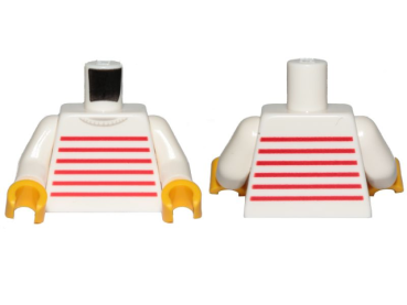 LEGO Minifig Torso Pullover weiß/rot gestreift (405) Q06