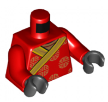 LEGO Minifig Torso rot "Lion Dance" (876) P10