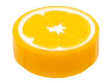 LEGO Fliese 1x1rund bedruckt Orangenfruchtscheibe