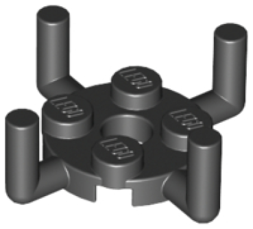 LEGO plate Round 2 x 2 with Pin Hole and 4 Bar Arms Up black (98284) O08