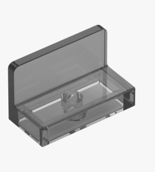 LEGO tile panel rounded 1x2 transparent black (4865) 26169 G2