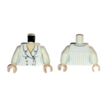 LEGO Minifig Torso weiß Indiana Jones Anzugjacke (306) P05