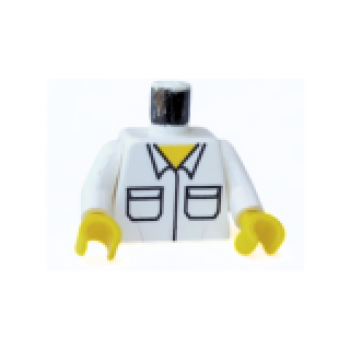 LEGO Minifig Weiß Oberkörperhemd mit Taschen (1801) Q10