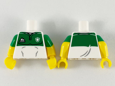 LEGO Minifig Torso Rugby Spieler weiß/grün (973) Q07