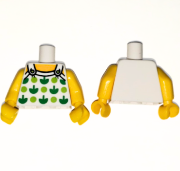 LEGO Minifig Torso weiss top mit grünen äpfeln (532) P07