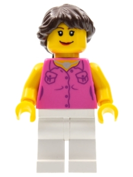 LEGO City Minifigur weiblich pink/weiss (181)