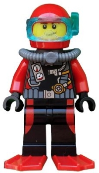 LEGO City Minifigur Tiefsee Taucher rot (558)