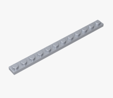 GoBricks Platte 1x12 mattes silber (GB60479)