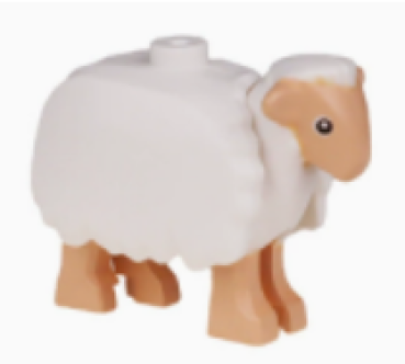 QMAN Schaf mit Wolle weiss/beige (1Noppe) (QM74188100)