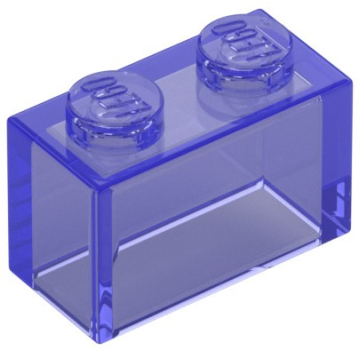 LEGO Stein 1x2 lila transparent 3065 (3004)