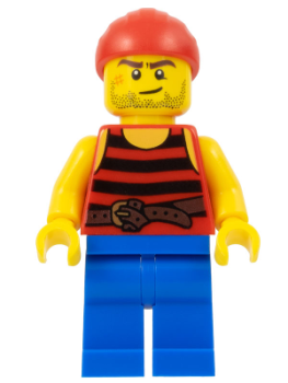 LEGO Minifigur Pirat rot-schwarz gestreift (161) X14