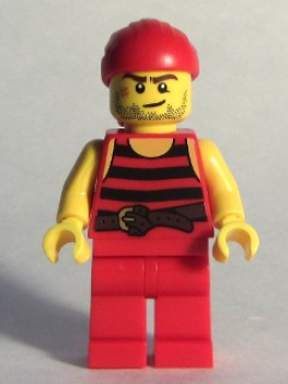 LEGO Minifigur Pirat rot-schwarz gestreift (166) X14