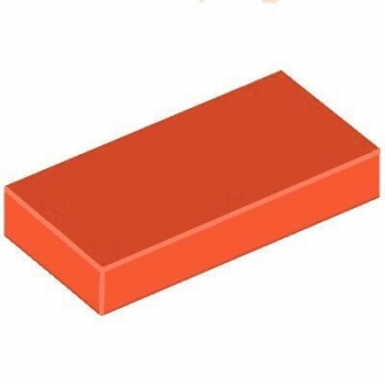 Q-Bricks Fliese 1x2 orange-rot (QB3069)