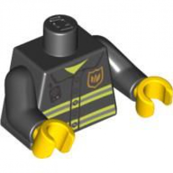 LEGO Minifig Torso Feuerwehr schwarz (338) P05