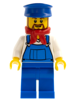 City Minifigur Zugführer blau (trn228) U14