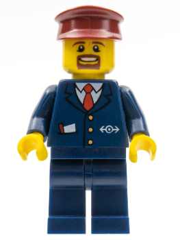 LEGO City Minifigur Zugschaffner dunkelblau (237) U13
