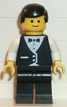 LEGO City Minifigur Kellner Anzug schwarz (002)
