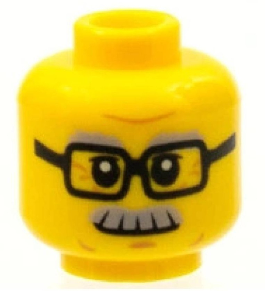 LEGO Minifig Kopf Brille und Schnurrbart (1566) S09