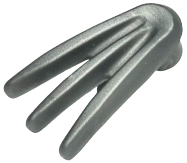LEGO Minifig Klingenklaue, gespreizt mattes silber (10187) T14