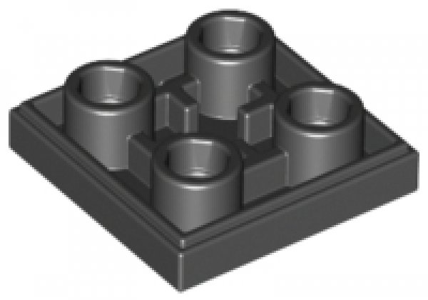 LEGO tile invers 2x2 black (11203)