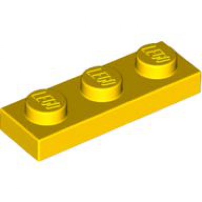 Lego 4 Yellow 1x3 base plate NEW 
