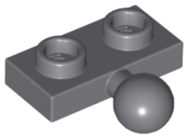 LEGO Plate 1x2 socketball dark gray (14417) O06