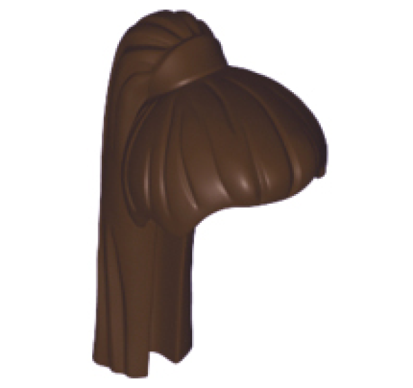 LEGO Haare weiblich lang Zopf dunkelbraun (17347) T08