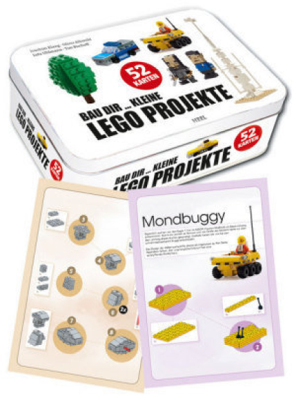 20 Bauanleitungen für kleine LEGO Sets in Metallbox (52 Karten)