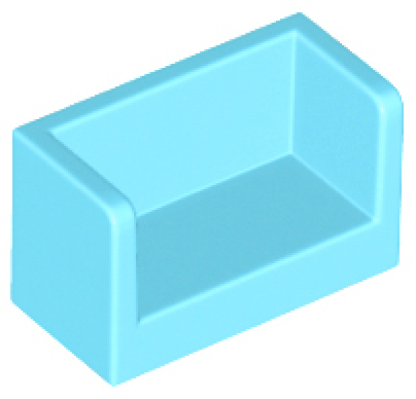 LEGO tile Panel rounded 1x2x1 with two sides medium azure (23969)