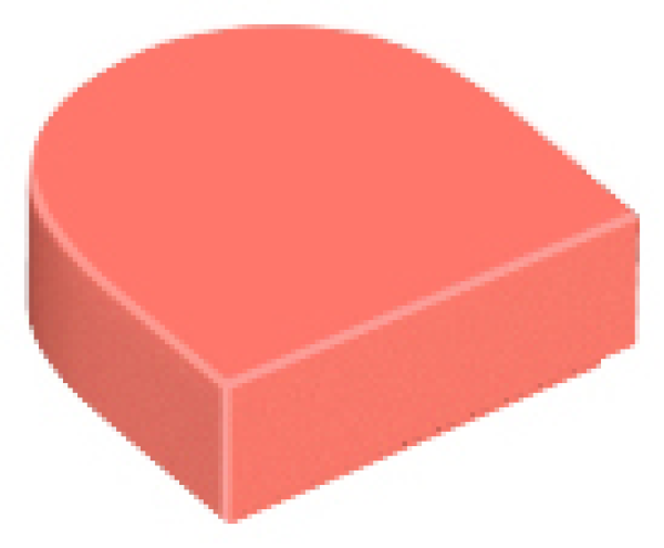 LEGO Fliese rund 1x1Halbkreis verlängert Korall rot (24246)