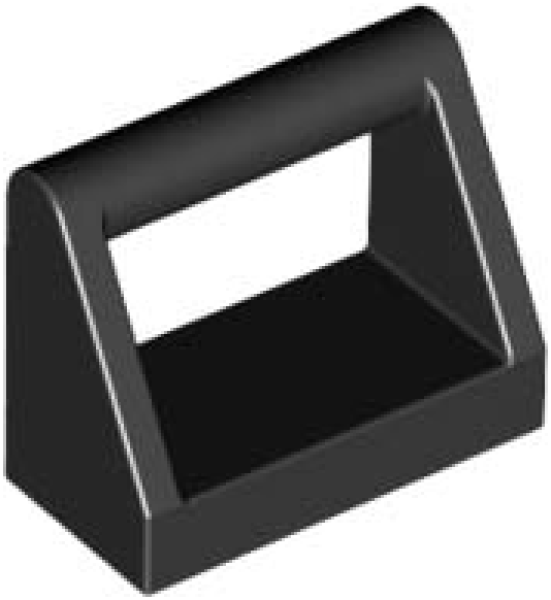 LEGO Fliese mit Griff 1x2 schwarz  (2432) F2