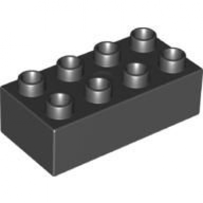 JUNIOR Baustein 2x4 schwarz (H3011)