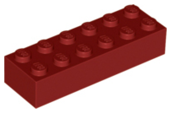 LEGO Stein 2x6 dunkel-rot 44237 (2456)