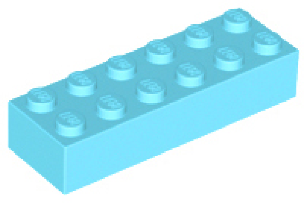 LEGO Stein 2x6 azur-blau (2456)