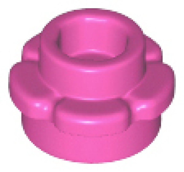LEGO Plate, Round 1 x 1 with Flower Edge dark-pink (24866) U10