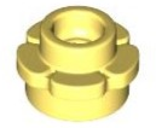 LEGO Platte, rund 1 x 1 mit Blumenrand zart-gelb (24866) U11
