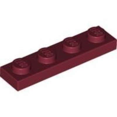 LEGO Platte 1x4 dunkel-rot (3710) PL